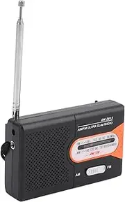 Bewinner Portable AM FM Radio Battery Operated Mini Transistor Radio with Speaker Headphone Jack Pocket Size for Home Travel Emergency Outdoor Use (Black Orange)