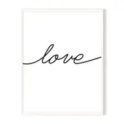 Love Framed Wall Art - White