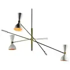 Modern Italian Chandelier "Amalia" in the Style of Stilnovo 6 light Diabolo Lamp