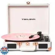Vinyl Record Player Bluetooth Vintage 3-Speed Portable Suitcase Turntables wi