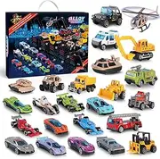 2024 Advent Calendar Kids 24pcs Play Vehicles for Boys, Christmas 24 Days Christmas Countdown Calendar Gifts for 3 4 5-7 8-12 Boys and Girls