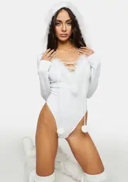 [Club Exx] Gives You Goosebumps Marabou Bodysuit