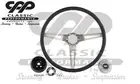 1967-68 Chevy II Nova Black 3 Spoke Sport Steering Wheel Kit Comfort Grip + Hub