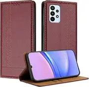 Phone Wallet Case Compatible with Samsung Galaxy A23 4G Case Wallet, PU Leather Flip Folio Case with Card Holder Flip Case Kickstand [Shockproof TPU Inner Shell] Ultra Thin Slim Phone Case(Wine red)