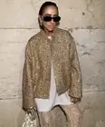 ZARA ZW COLLECTION Sz L SEQUIN JACKET GOLD ROUND NECK NEW FW24 7925/993 Bloggers