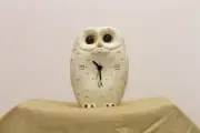 Blakiston's Fish Owl Watching Clock Made in Japan FedEx Free Shippi