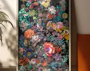 Maximalist Wall Art Vibrant Underwater Ecosystem Maximalist Ocean Life Print