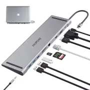 10 Ports USB C Docking Station - USB C Hub for MacBook Pro/Air, and Surface P...