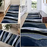 Hallway Runner Rug Modern Blue Carpets Runners for Entryway, Living Room Bedroom Kitchen Narrow Area Rugs, 100cm 2m 300cm 4m 5m 6m Floor Non-Slip Mats(2.3ft×13.1ft/70×400cm)