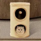 Cat House Plush Top with Hanging Toy Ball Cat Furniture Cat Climbing Frame