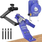 Lawn Mower Blade Sharpener & Lawn Mower Blade Balancer, 15°-45° Adjustable Mower Blade Sharpener and High Precision Magnetic Mower Blade Balancer for Many Types of Mower Blade, Blue