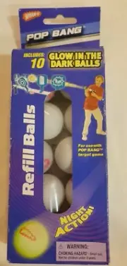 2010 NEW WHAM O Pop Bang GLOW IN THE DARK BALLS 10 Refill Balls Night Action