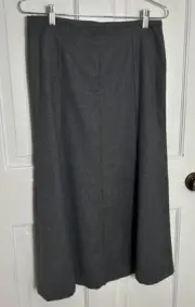 TALBOTS Women’s Italian Wool Flannel Skirt, Charcoal, Fit & Flare, Lined, 2 NWT