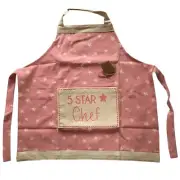 Mud Pie New Girl's 5 Star Chef Apron Size 2-6 Years Pink