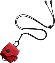 [Huvqianu] Neck Wallet, Compact Hanging Storage Pouch, Zippered Coin Purse, Pocket Design, Lightweight & Stylish, Portable Organizer for Cards, Keys and Small Accessories, Red, Refer to description, Unisex