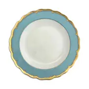 Mottahedeh Chelsea Feather Turquoise Dinner Plate