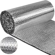 Amylove Double Bubble Reflective Foil Insulation Foam Radiant Barrier Film Heat Blocker RV Window No Tear for Winter Weatherproof Attics, Windows, Garages RV's, Ducts, 16.5 Inch x 15 Feet Silver