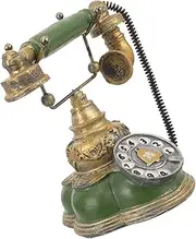 MAGICLULU Retro Corded Telephone Ornament Vintage Home Decor for Office Classic Rotary Phone Design with Details and Natural Finish