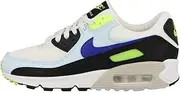 [Nike] Mens Air Max 90 Running Shoe, Summit White/Racer Blue/Volt/Blue Tint, 9.5