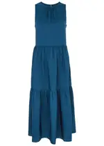 Eileen Fisher Tiered Silk Midi Dress - Blue - L (UK 18-20 / XL) L (UK 18-20 / XL)
