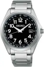 Seiko Selection SBTM329 Black Dial Titanium Solar Atomic Radio Men Watch New