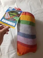 High Five Cloth Hammock 31” x 80” Tie Cords 2x109" w/Storage Bag multi-color