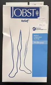New JOBST Relief Medical Compression Thigh Stockings 15-20 mmHg Open Toe Beige M