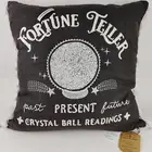 New Halloween Down Pillow Fortune Teller 20x20 Gray With White Beaded Crystal