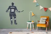 [Namly Design] Wallsticker - Hockey Player / Personalised / White Contour