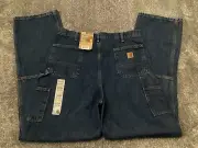 Carhartt Men's Loose Fit Double Front Utility Logger Jeans Denim Size 38 X 36