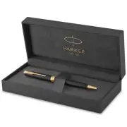 Sonnet Ballpoint Pen | Matte Black Lacquer with Gold Trim | Medium Point Blac...