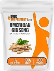BulkSupplements.com American Ginseng Extract Powder - Ginseng Root Powder - Ginseng Supplement - Ginseng Herbal Supplements - North American Ginseng Extract - Ginseng Powder (100 Grams - 3.5 oz)