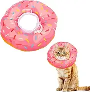 FRIUSATE Cat Cone Collar Soft, Cat Recovery Collar Cute Cat Donut Adjustable Elizabethan Cone Cat Cones to Stop Licking Comfortable Lightweight Neck Cone for Cats Kittens After Surgery