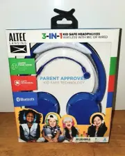 Altec Lansing - Kid Safe 3-in-1 Wireless with Mic and Wire On-Ear Headphones NEW