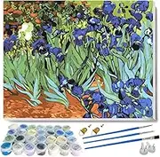 Paint by Number Kits, Vincent Van Gogh Almond Blossom Oil Painting Art Works DIY for Adults Kids Beginner 40x50cm Framed (Iris)