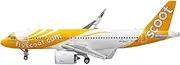 Pre-Built Model Aircraft 1:400 Scale for Singapore Scoot A320neo 9V-TNB Aircraft Model 9CM Diecast Plane Replica for Aviation Collector Miniature Airplane Model