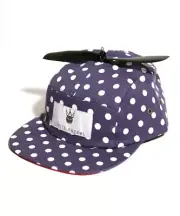 Kids Polka dot Propeller Camper Strapback Hat