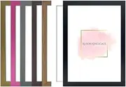 [Alison Kingsgate] Elegant Sleek Walnut A3 Frame Size (29.7 x 42cm) - Flat Classic Design Walnut A3 Picture Frame with Safe Perspex Front & Wall Hanging Hooks - British Handmade Décor Frames