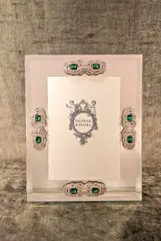 Olivia Riegel Emerald Crystal "Deco Mirror" 5x7 Photo Frame New in Box