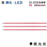 在飛比找Yahoo!奇摩拍賣優惠-【築光坊】舞光 LED T8 2尺 紅色燈管 紅光 酒吧 舞