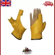 TC LONGBOW,HUNTING,ARCHERY BOW HUNTING & 2 FINGER GLOVES COLOUR TAN