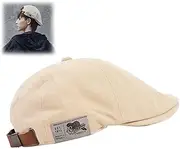 [lunhaifi] Retro Vintage Street Beret Cap, 2023 Trendy Men's Flat Adjustable Beret Hats, Newsboy Hats for Men