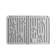 2Pcs Household Drain Pad Hot Pot Insulation Pad Tableware Mat Solid Color Bamboo Leaf Printing Silicone High Temperature Mat Hot Sale