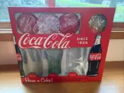 Coca-Cola Coke Reproduction Glass Collection w/Coasters Gift Set - New In Box!