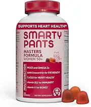 SmartyPants Women's Masters Complete 50+ Vitamins: Gluten Free, Multivitamin & Lutein/Zeaxanthin for clinically-Proven Eye Health*, Vitamin D3, CoQ10, Omega 3 Fish Oil, 120 Count, (30 Day Supply)
