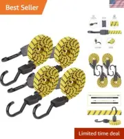 Ultra Hook 48-Inch Flat Bungee Cords, 4-Pack - Premium Cargo Securing Solution