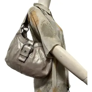 COACH F15527 Campbell Soho 金屬香檳銀單肩包 三夾層 肩背包 Vintage Bag 二手
