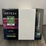 Arteza Painting Canvas Panels, 8x10, Pack Of 28 White, 100% Cotton