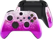 eXtremeRate Ice Flake Magenta Replacement Handles Shell for Xbox Series X/S Controller, Custom Side Rails Panels Front Housing Shell Faceplate for Xbox Core Controller - Controller NOT Included