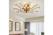 Crystal Chandelier LED Ceiling Light Fixture Gold